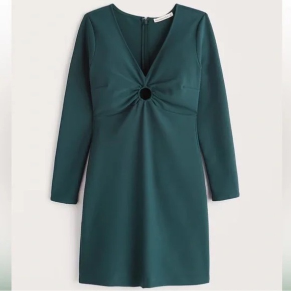 Abercrombie & Fitch Dresses & Skirts - Abercrombie & Fitch Long Sleeve O-Ring Dress Emerald Green XLT XL Tall P1